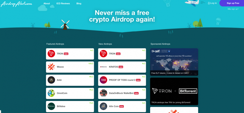 crypto airdrop websites